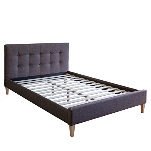 Homestyle4u 1729, Polsterbett 140x200 mit Lattenrost Braun Doppelbett Bett Bettgestell mit Kopfteil Schlafzimmer Homestyle4u 1729, Polsterbett 140x200 mit Lattenrost Braun Doppelbett Bett Bettgestell mit Kopfteil Schlafzimmer