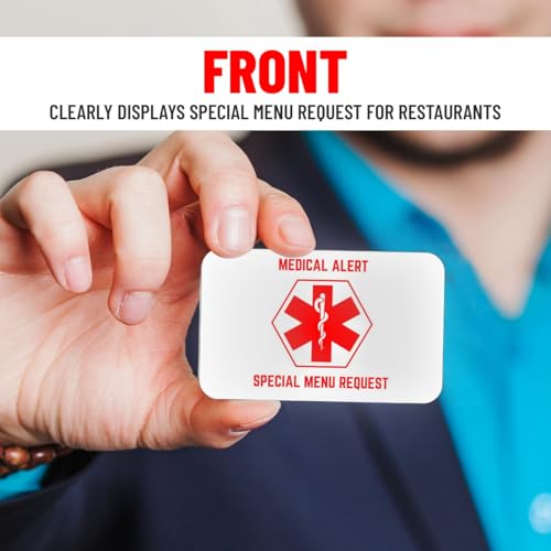 Image of Bariatric Card for Restaurants, Special Menu Request Card, Portion Control Restaurant Request for Bariatric or Gastric Sleeve Patients, Wallet Sized, Set of 2 Cards (2, White, 3.375in x 2.125in)