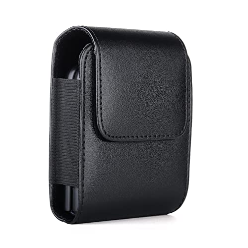 Premium Leather Cell Phone Holsters for Samsung Galaxy Z Flip/Z Flip 5G/Z Flip 3 5G/Motorola Razr 2019/Razr 5G Holster Case Holder Pouch with Swivel/Rotating Belt Clip Magnetic Cover