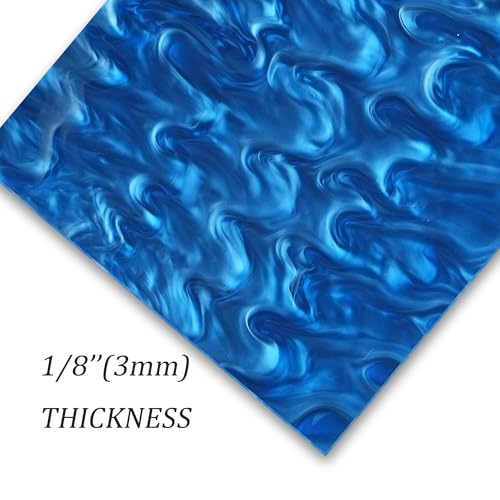 Image of TOEPODO Pearlescent Ripple Cast Acrylic Sheets 1 /8inch Thick Marble Acrylic Sheet for Laser Cutting Plexiglass Sheets for Art Design DIY Crafts Home Deco (6, Deep, 8x12 Inch)