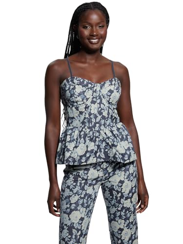 GUESS Womens Sleeveless Margaux Corset, Indigo Rose Rapture, Small