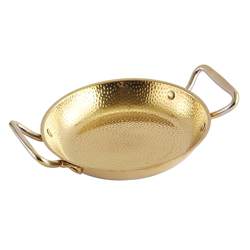 Mipcase Sartén De Acero Inoxidable Paellera Asa Doble Para Cocinar Mariscos y Estofados