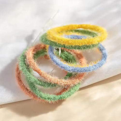 Image of GITGRNTH Soft Cotton Hair Ties for Women - No Damage Elastic Hair Bands - Durable Rubber Band for Women - Ideal Ponytail Holders - Comfortable Hair Accessories - Gentle on All Hair Types - Perfect for Thick and Thin Hair - Scrunches for Women - Kids Hair Rubber Band