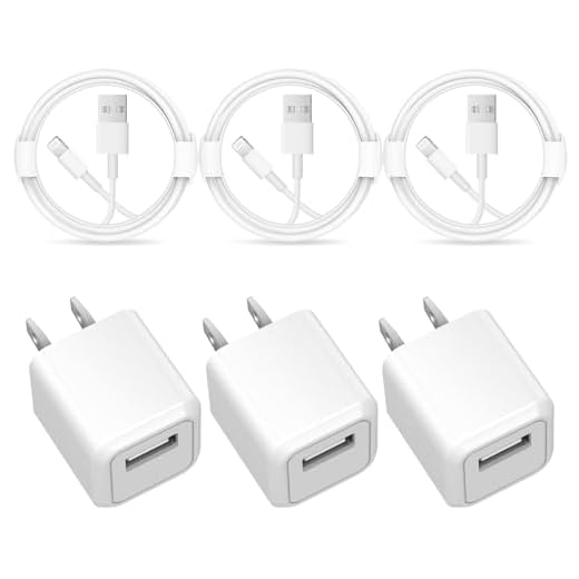 iPhone Charger - 3 Pack USB Wall Charger Cube Block Adapter with 6Ft USB Fast Charging Cable Compatible with iPhone 14 13 12 11 Pro Max XR XS X 8 7 6 Plus, iPad