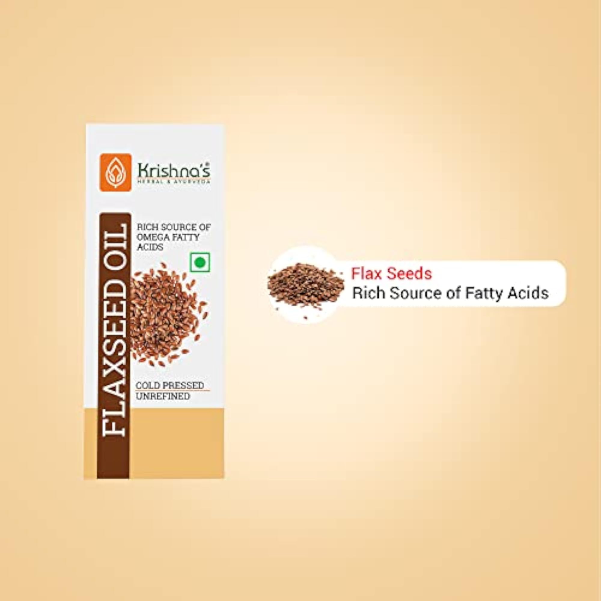 Krishna's Flaxseed Virgin Cold Pressed Oil, Rich in Omega 3-6-9