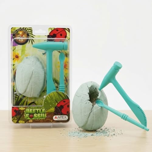 Image of Apex Beetle Fossil Dig Kit for Kids 5+ | STEM Archaeology Excavation Toy with Hammer & Chisel | Science Discovery Learning Kit | Educational Gift