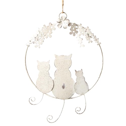 Logbuch-Verlag Türkranz Katzenfamilie Kranz zum Aufhängen Creme beige Katzen Dekoration Geschenk aus Metall Ø 20 cm Logbuch-Verlag Türkranz Katzenfamilie Kranz zum Aufhängen Creme beige Katzen Dekoration Geschenk aus Metall Ø 20 cm