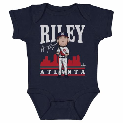 500 LEVEL Austin Riley Baby Infant One Piece Bodysuit (6M, Navy) - Austin Riley Toon R WHT