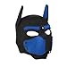 QUYUWOWO Neoprene Puppy Face Muzzle Dog Removable Full Head Hood Mask With Ears (Blue, One Size)