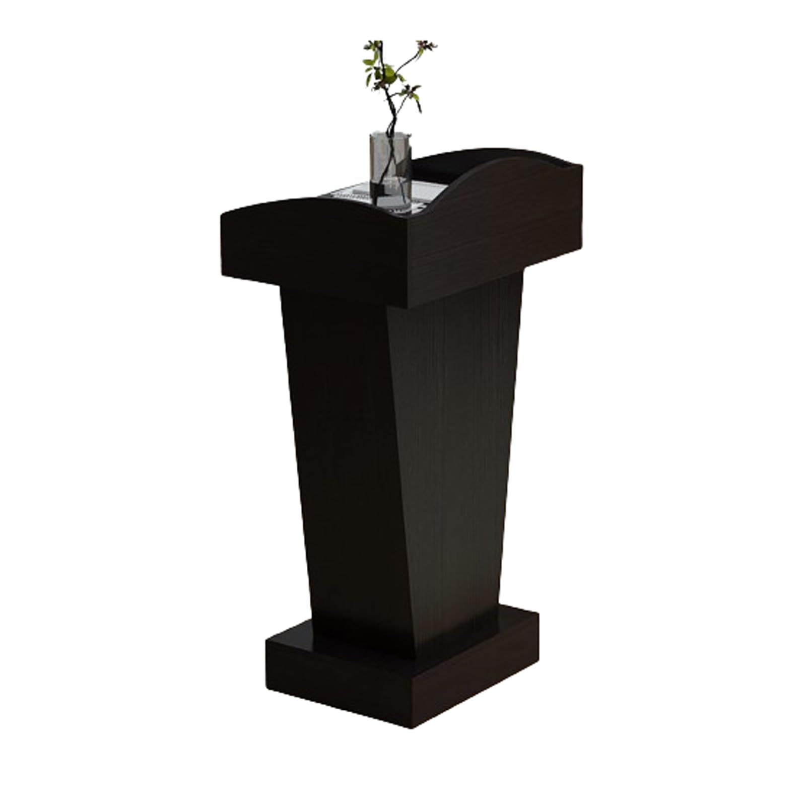 DUANHOZ Presentation Lectern,Lectern Podium Stand, Floor Standing Wooden Speaking Lectern with 2 Storage, Concert Host Presentation Pulpit, Work