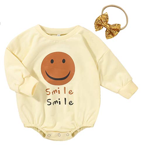 Newborn Baby Girl Winter Clothes Oversized Long Sleeve Sweatshirt Onesies Romper+Headband 2Pcs Baby Girl Sweater Outfits