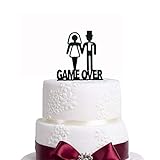 Funny Bride & Groom Cake Topper, Cake Topper - 'GAME OVER', Bewitching Wedding Decoration