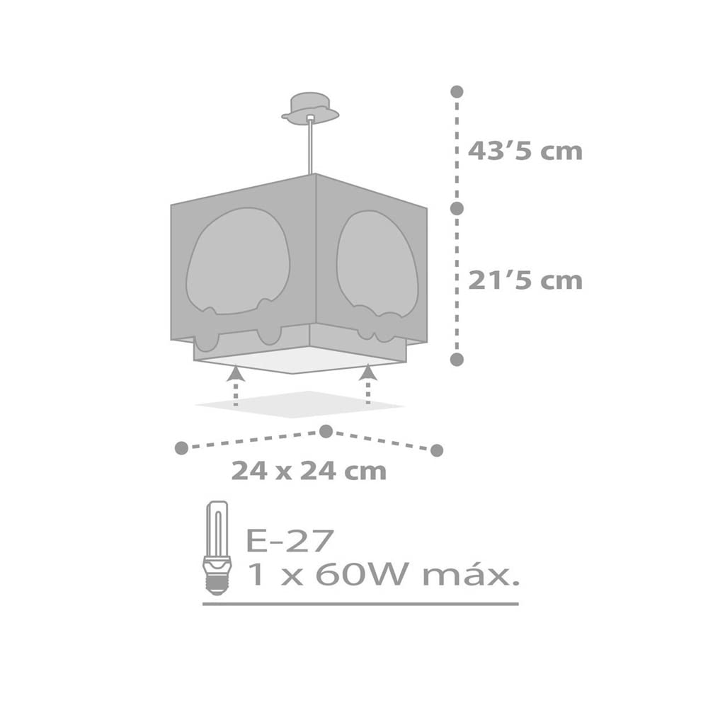 Dalber Lampada da soffitto a sospensione per bambini Panda blu orso