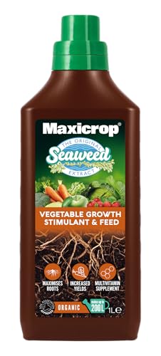 Maxicrop XNATF61L All Purpose Organic Garden Natural Fertiliser 1L - All Purpose Organic Fertiliser - with Seaweed Extract - for Strong Growth and Healthy Root Development - Indoor and Garden Use