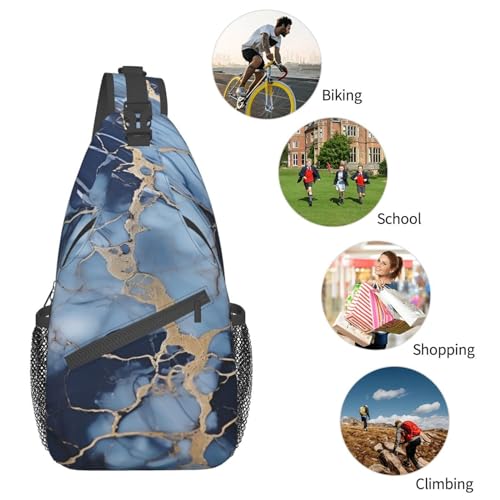Bolso tipo Sling para mujer y hombre con patrón mármol miniatura 7
