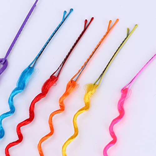 FRCOLOR 3 Conjuntos de Cabelo Encaracolado Peruca Clipe Estilo BoÃªmio ExtensÃ£o Colorida Peruca Rab