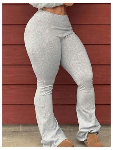 Verdusa Women's High Waisted Flared Pants Bell Bottoms Slim Fitted Casual Trousers3