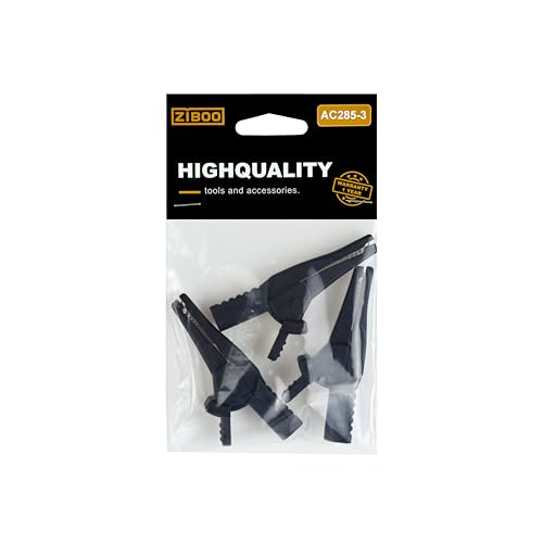 Image of ZIBOO ZB285-3 multimeter Alligator Clips Safety Alligator Clip Compatible with Fluke Phase Rotation Indicator use with TL222 and TL224 Test Leads Substitute for AC285