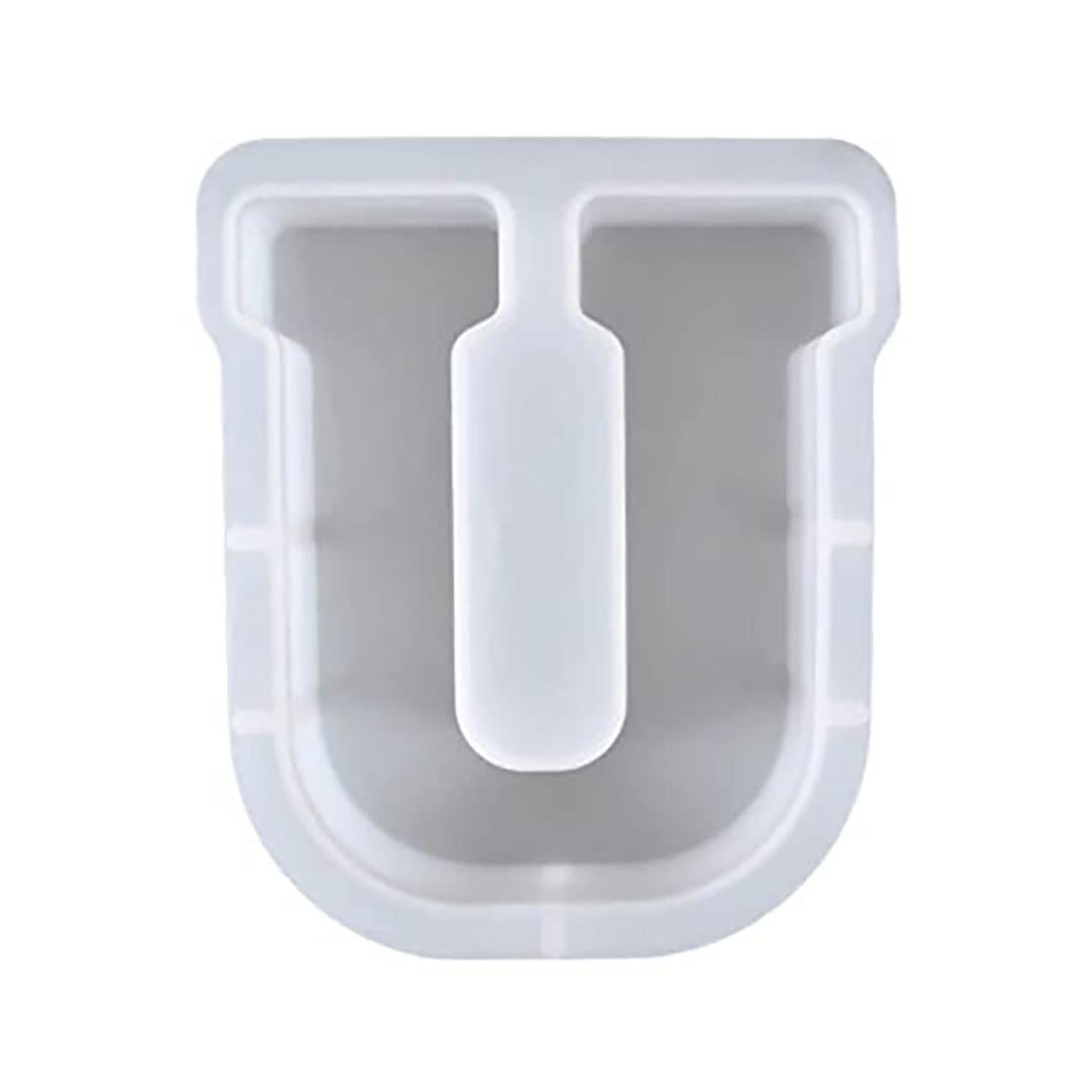 7 inch Large Silicone Resin Letter Molds, 26 Letter Resin Molds for Epoxy Crafts, 3D Alphabet Silicone Mold Candle DIY Mould, Epoxy Resin Casting Art Craft Gypsum Polymer Aromatherapy Mould (U)
