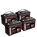 DR.PREPARE 4 Pack 12V 100Ah LiFePO4 Battery with Monitor Screen, Group 31 Lithium Deep Cycle Battery with 100A BMS, Low Temperature Protection for Trolling Motor, RV, Solar Power, Off-Grid