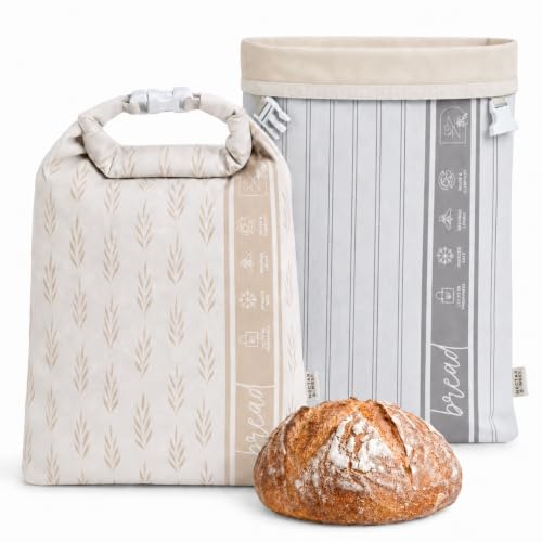 Nectar & Nest Reusable Beeswax Bread Bags for Homemade Bread...