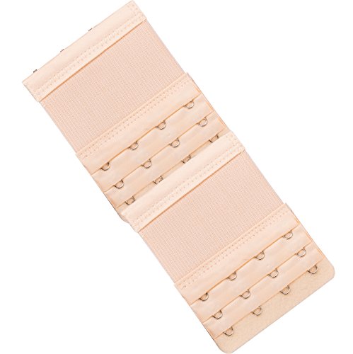 Cxapnstou Women Bra Extensions 4 hook Plus Size Bra Extender Elastic Strap Beige 6pcs - Thumbnail 3