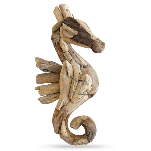 OMA Driftwood Seahorse Wall Art – Handmade Rustic Coastal Ocean