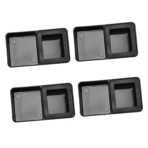 Happyyami 4pcs Reptile Bowl Small Pet Feeding Bowls for Lizards Geckos Crickets Safe Plastic Easy Cleaning