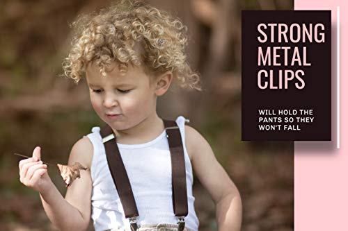 Image of Trilece Kids Boys Suspenders - Adjustable Elastic Y Back and Strong Clips - Various Solid Colors