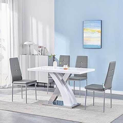 Panana Elegant White High Gloss Dining Set Cover