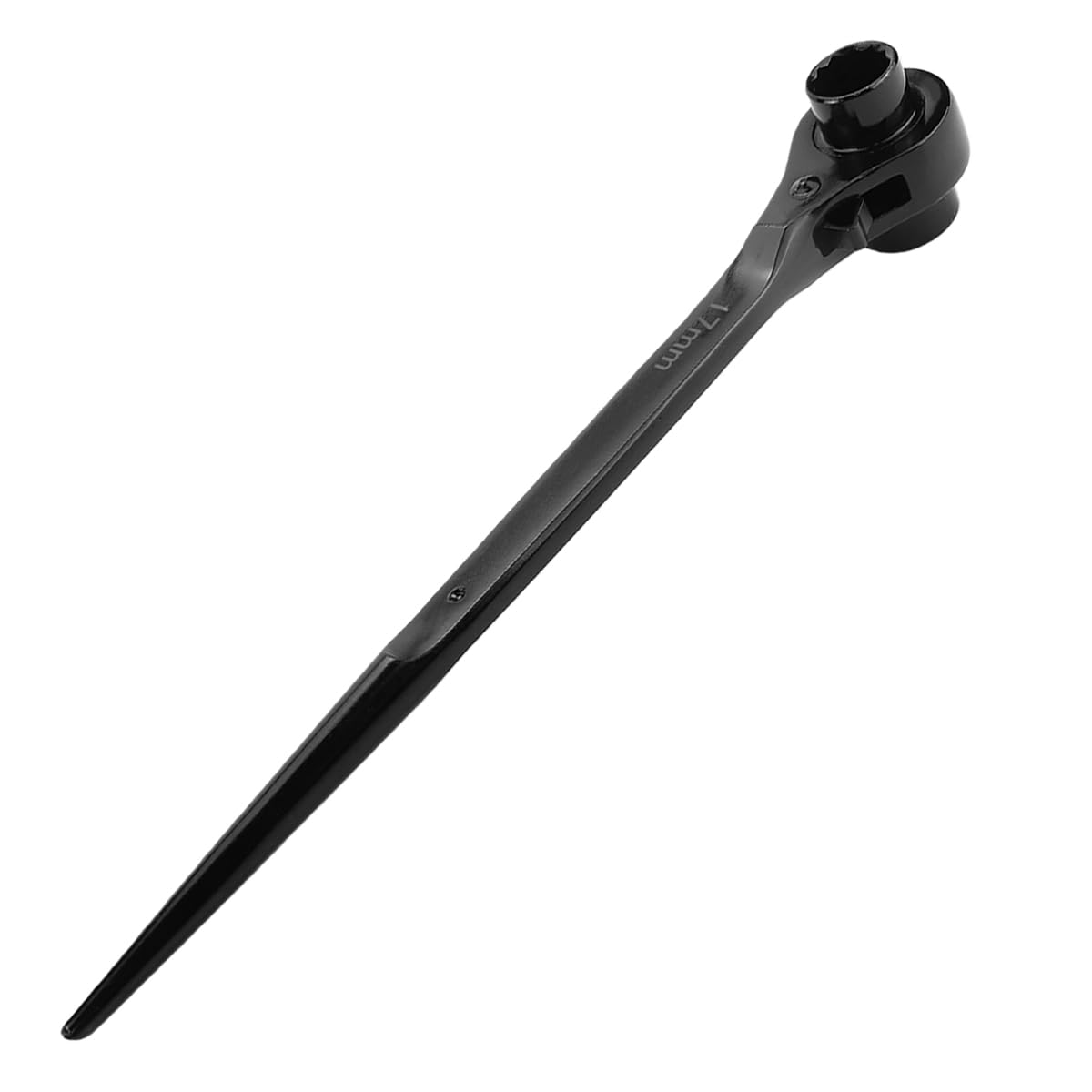 Qerutk Black Ratchet Podger Spanner, Reversing Scaffold Wrench, Erecting Scaffold Tool, for Fitter & Mechanical Maintenance 17mm x 19mm