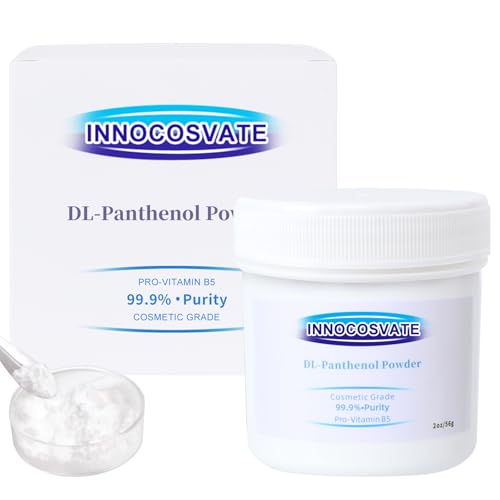 INNOCOSVATE DL-Panthenol Powder(Vitamin B5 Pro-Vitamin) 99.9% High Purity (2oz 56g)- Skin Hydration & Barrier Support Active for DIY Cosmetics