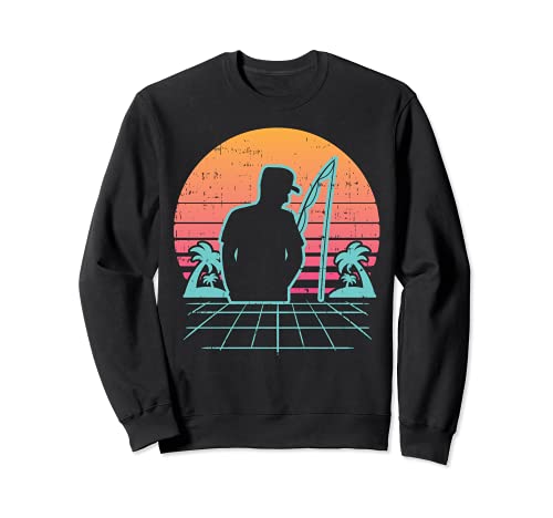 Vaporwave Aesthetic Fisherman Retro 80s Fishing Angler Gift Sudadera