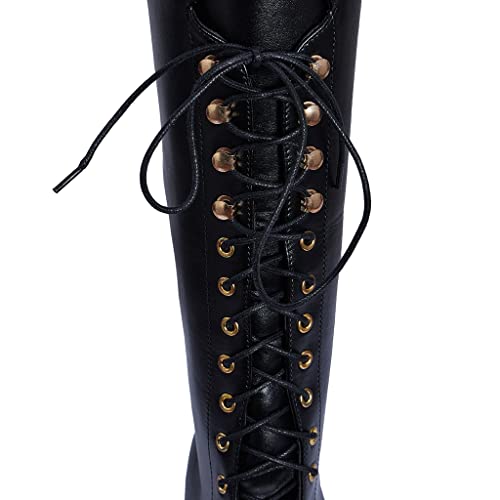 Dunhao Cos Medieval Renaissance Pull On Mid Calf Gothic Boots Flat Jazz Boots Black Us 13/Ch 46 #TOP4