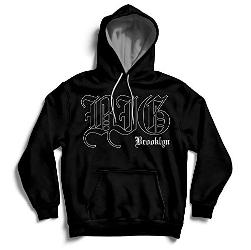 Big Brooklyn's Finest Hip-Hop Notorious NYC King of New York Street Hoody MP3 - Sudadera con Capucha Negro Negro (L