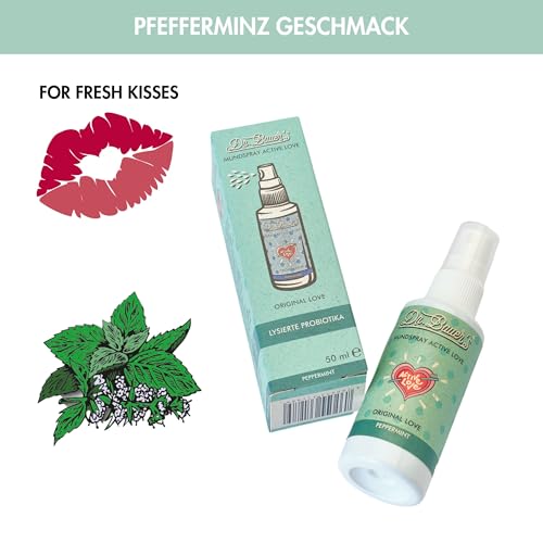 Dr. Bauer’s Mundspray Original Love – Frische mit Citrus, Minze & Kräutern – veganes Atemspray ohne Alkohol – für ein reines Mundgefühl – 50 ml