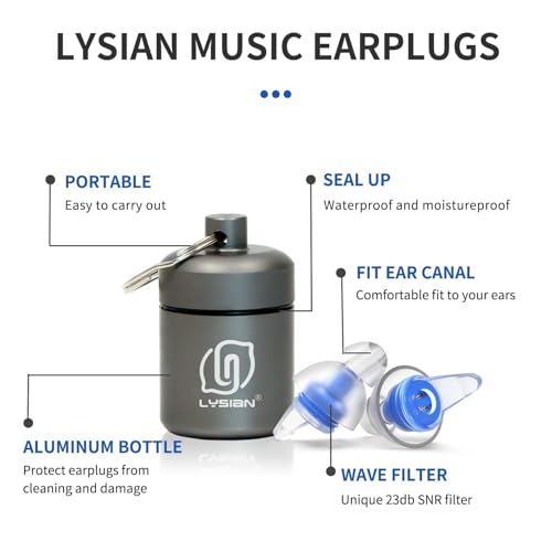 Image of High Fidelity Concert Ear Plugs 2 Pairs, Musician EarPlugs SNR 23 dB Noise Reduction for Music Festivals, Drummers, DJS,Motorcycles, Raves, Games and Entertainment Events