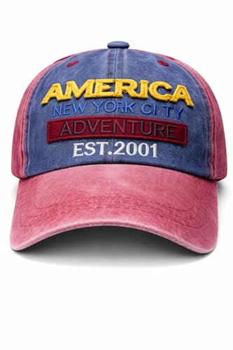 Image of Adjustable Soft Cotton Denim Cap for Men Women Baseball Vintage Washed Distressed Hats Adjustable Stylish Cap Regular Fitted