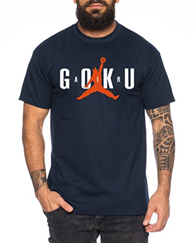 WhyKiki Air Goku Camiseta de Hombre Dragon Master Son Ball Vegeta Turtle Roshi Db, Farbe2:Navy;Größe2:M
