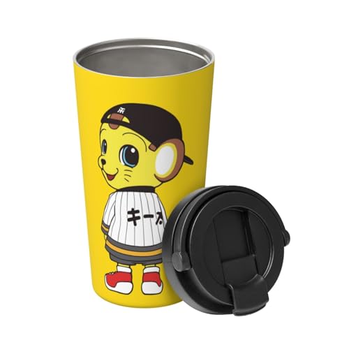 タンブラー 阪神タイガース 野球応援 コーヒーカップ 500ml 蓋付き 持ち手付き マグボトル 保冷 保温 ステンレス製 魔法瓶 水筒 直飲み 携帯マグ 車用 応援グッズ プレゼント