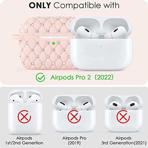 Visoom Airpods Pro 2Nd Generation Case - Airpods Pro 2 Bling Cases Cover With Lanyard Women 2022 Crystal Tpu Hard Protective Ipod Pro 2 Wireless Charging Case Girl Keychain For Apple Airpod Gen Pro 2 #TOP6