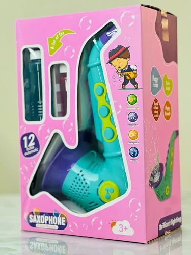 Image of Bubble Saxophone Machine Toy for Kids | Automatic Bubble Maker Toy with Instrument Shape | High-Output Bubble Blower, Easy Grip Design | Indoor Outdoor Party, Birthday & Summer Play Fun