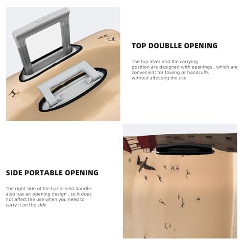 Travel Luggage Cover Suitcase Protector Elastic Washable Lighthouse and gull Suitcase Cover Anti-scratch Spandex Baggage Covers Fits 18-32 Inch Luggage4