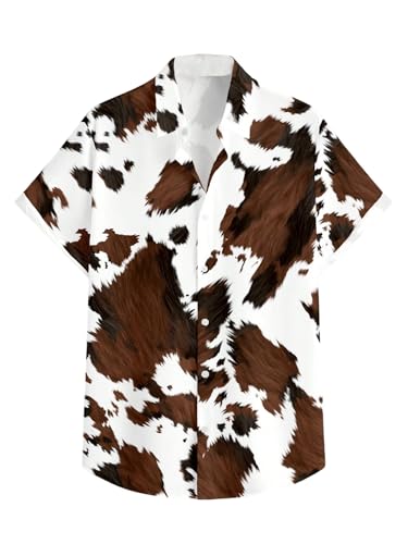 Men's Western Cowboy Button Down Shirt Short Sleeve Summer Casual Collared Shirts