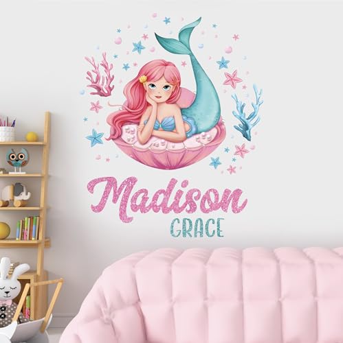Vinilo Decorativo Personalizado Cola de Sirena para Niñas miniatura 1