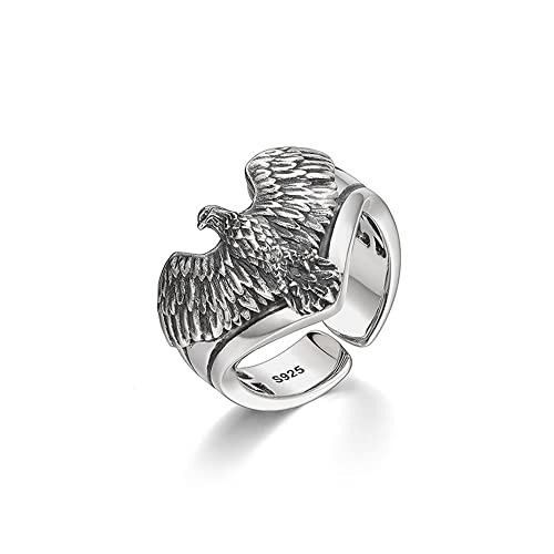 Vintage Flying Hawk Eagle Ring Cool Punk Men's Animal Wing Fashion Adjustable Open Finger Viking Eagle Totem Rings Jewelry Comfort Fit Personalized Biker Gifts for Men Women Boyfriend Birthday Xmas - Main Image