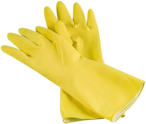 LARGE, FLOCK LINED HOUSEHOLD YELLOW LTX GLVES, 12