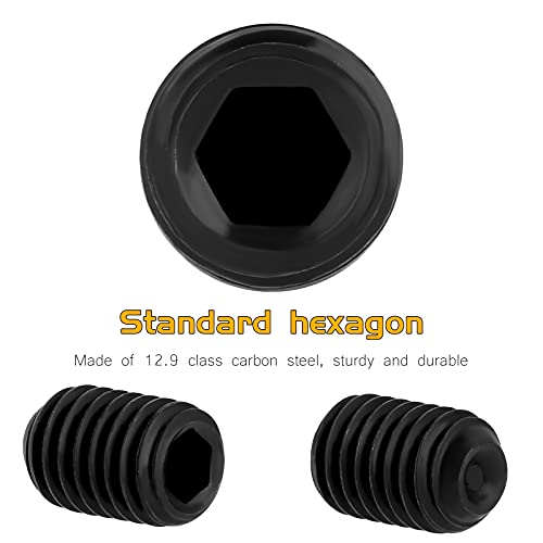 Faankiton 750 Stück Madenschrauben Set, M2.5 M3 M4 M5 M6 M8 Madenschrauben Sortiment Set, Innensechskant Gewindestifte Schrauben mit Inbusschlüsseln, Wurmschraube, Sechskantkopf Schrauben (Black)