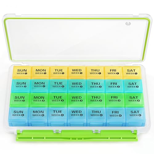 BUG HULL Monthly Pill Organizer, Moisture-Proof Large 28...