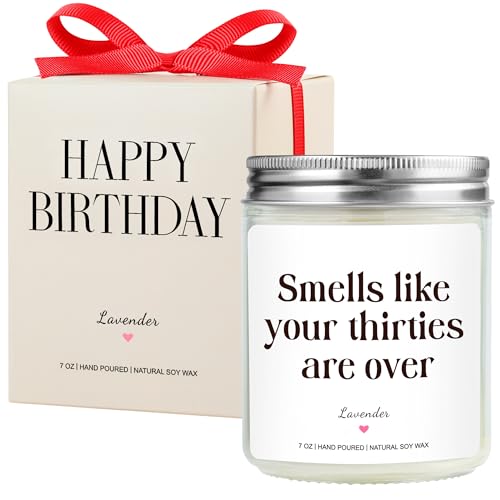 PHD CAKE 40th Birthday Gifts for Girls Boys Birthday Candles Natural Soy Wax Lavender Handmade 7oz